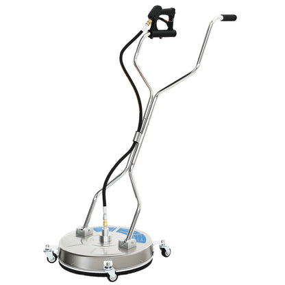 18" Pressure Washer Surface Cleaner, 4 Wheels, Stainless Steel, 1/4" Quick Connector, 2 Handles, 3600 PSI, Silver Garden Accessories Silver at Gallery Canada