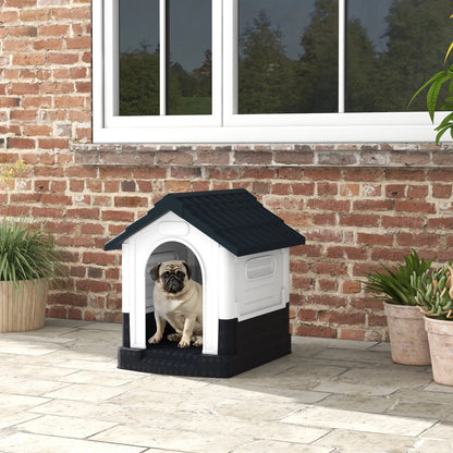 Outside Dog Kennel House, Miniature Dogs, 64.5 x 57 x 66cm, Dark Grey
