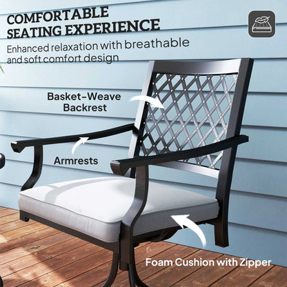 Metal Swivel Rocker Chairs Set of 2, with Cushion, Armrests, for Patio, Garden Bistro Sets at Gallery Canada