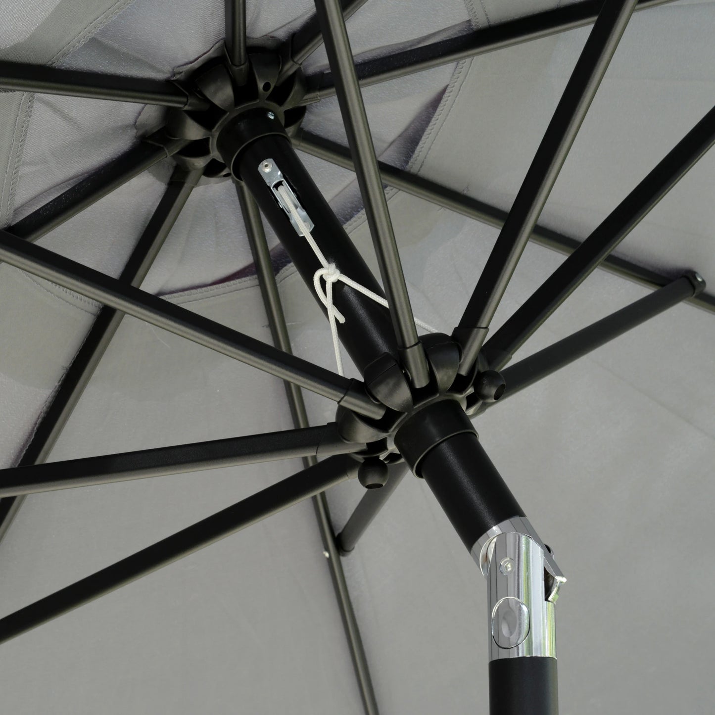 8.5 ft Round Patio Umbrella, Tilt and Crank, Dark Grey Sun Umbrellas at Gallery Canada