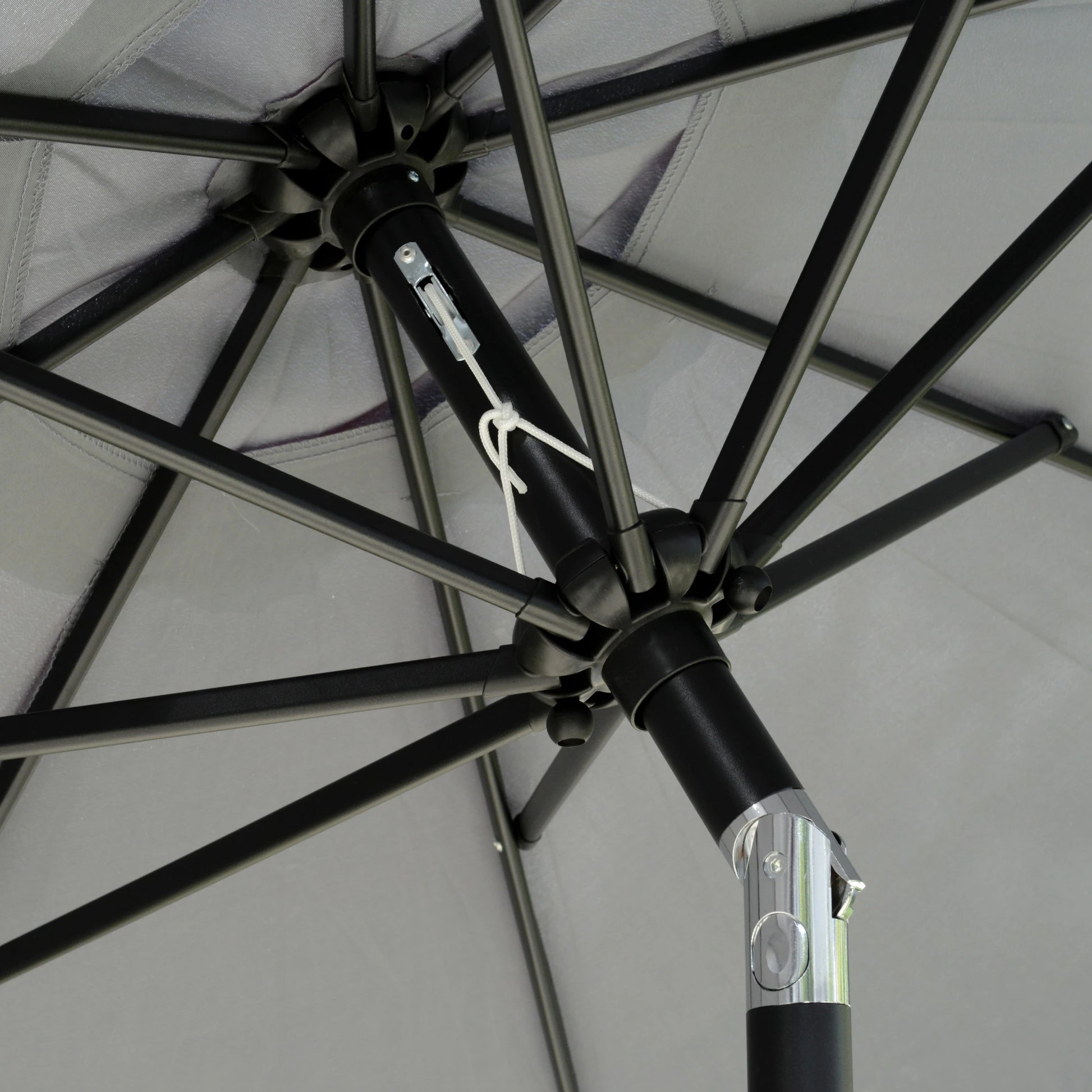 8.5 ft Round Patio Umbrella, Tilt and Crank, Dark Grey Sun Umbrellas at Gallery Canada