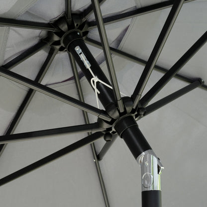 8.5 ft Round Patio Umbrella, Tilt and Crank, Dark Grey Sun Umbrellas at Gallery Canada