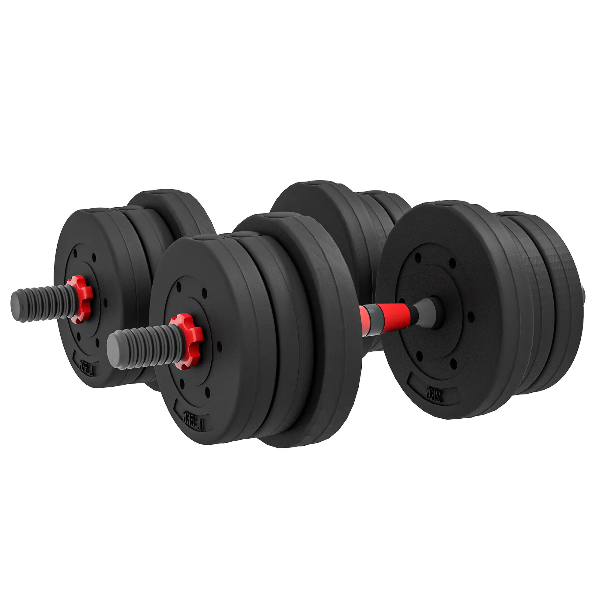 44lbs Adjustable Dumbbell Set, Hand Weights for Fitness, Black and Red Dumbbells & Barbells Red and Black at Gallery Canada