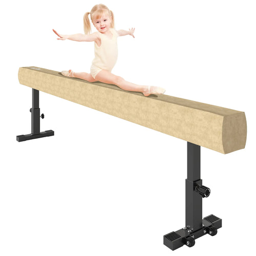 7.5ft Adjustable Balance Beam, Gymnastics Equipment with Wheels, for Training