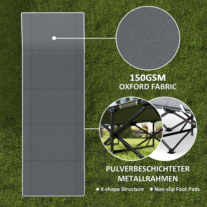 26.8" Wide Folding Bed, Camping Cot with Mattress, Carry Bag, 330 LBS, Dark Grey Camping Cots at Gallery Canada