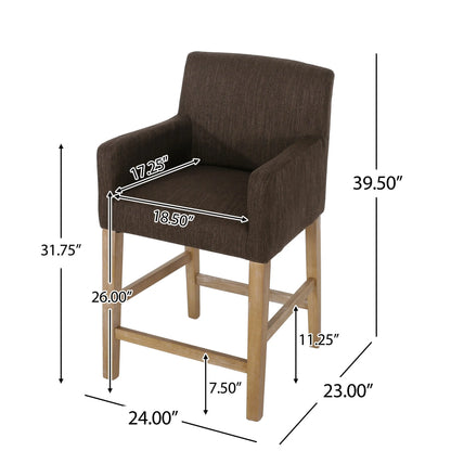 Counter Stool, Rubberwood Frame, Contemporary, 24" L x 23" W x 39.5" H, Brown Bar Stools at Gallery Canada