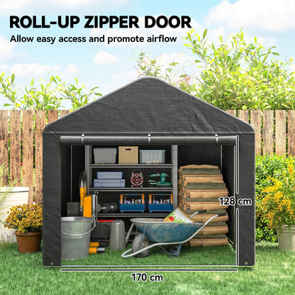 6.6' x 7.8' Portable Shed, Waterproof Bike Tent, Dark Grey Sheds at Gallery Canada