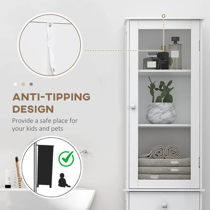Tall Bathroom Storage Cabinet, 2 Doors, Adjustable Shelves, White Bathroom Cabinets at Gallery Canada