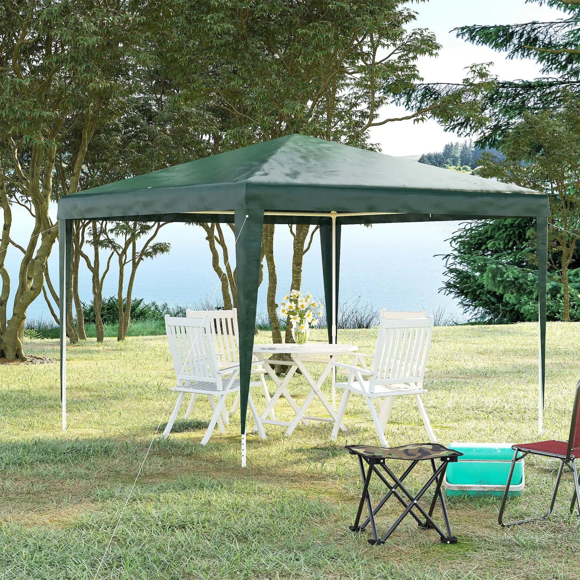 10x10ft Party Tent Portable Gazebo, Folding Garden Canopy Event Shelter Outdoor Sunshade Green Canopy Tents at Gallery Canada