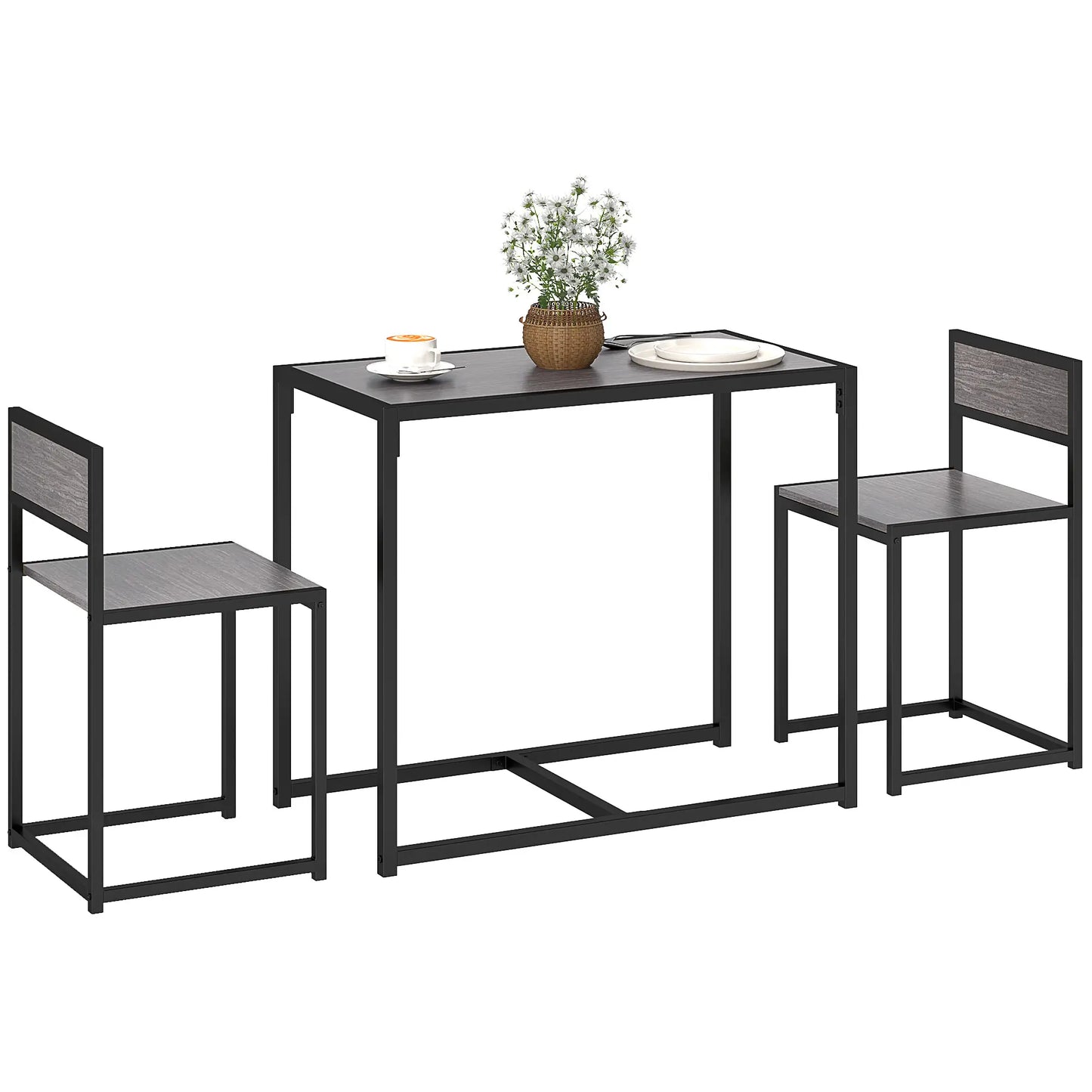 Industrial Dining Set For 2, Kitchen Table With Chairs Dining Table Sets Grey at Gallery Canada