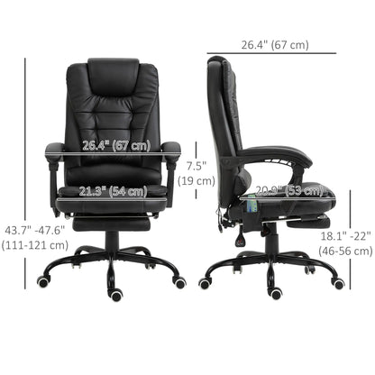 7-Point Vibrating Massage Chair, Reclining Office Chair, Footrest, Black Massage Chairs at Gallery Canada