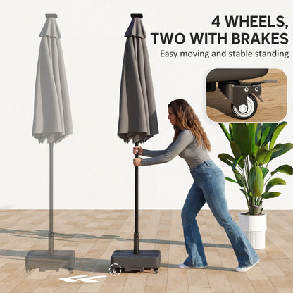 Outdoor Umbrella Base With Wheels, Fillable Stand For 1.5"/1.9" Poles, Black Umbrella Bases at Gallery Canada