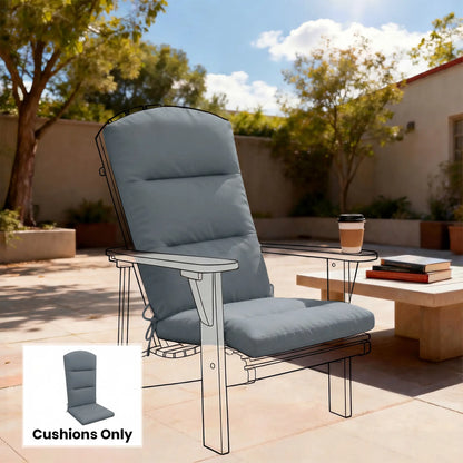 Adirondack Chair Cushion, Replacement With Back And Ties, Dark Grey Patio Chair Cushions at Gallery Canada