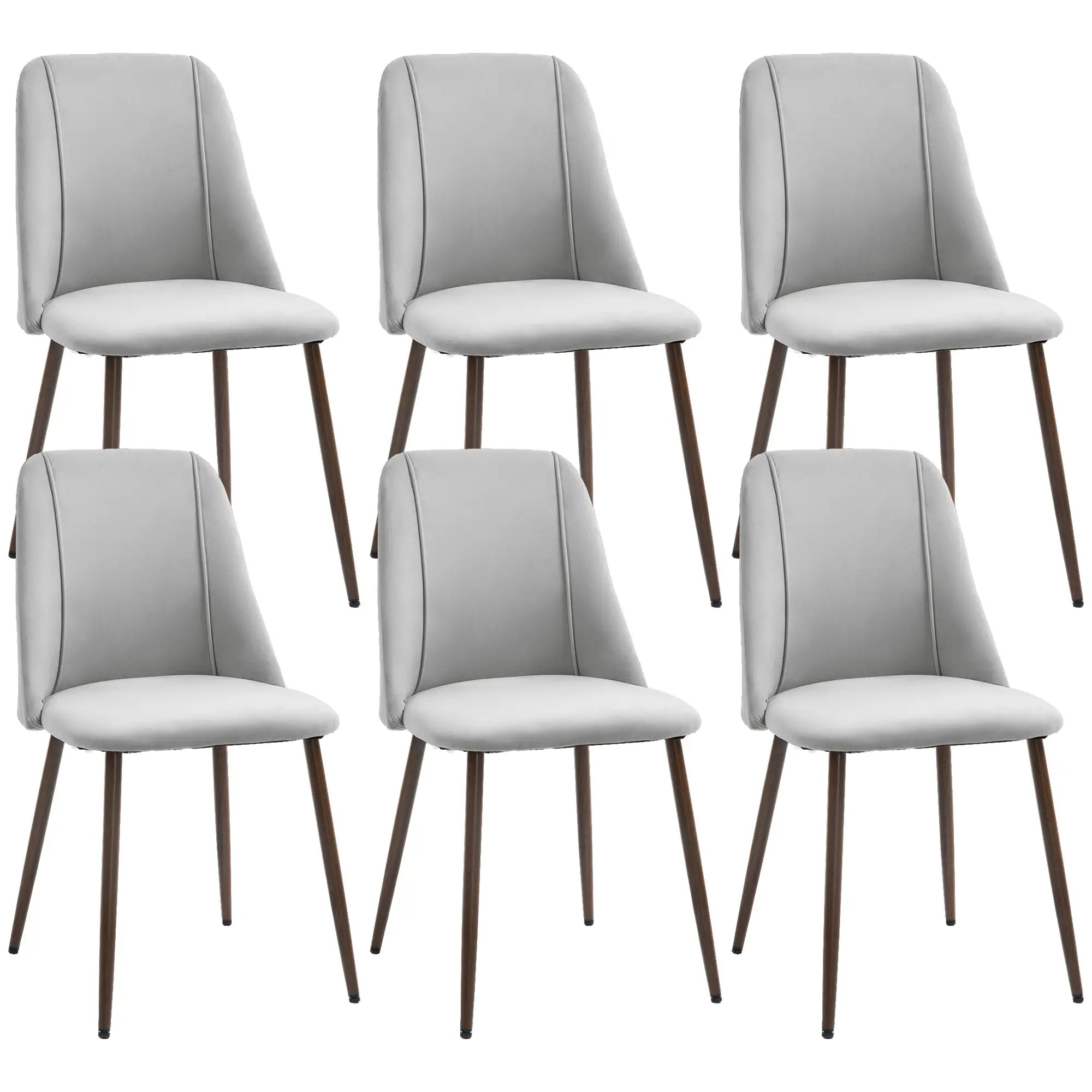 Upholstered Dining Chairs Set of 6, Velvet Accent, Grey Dining Chairs at Gallery Canada