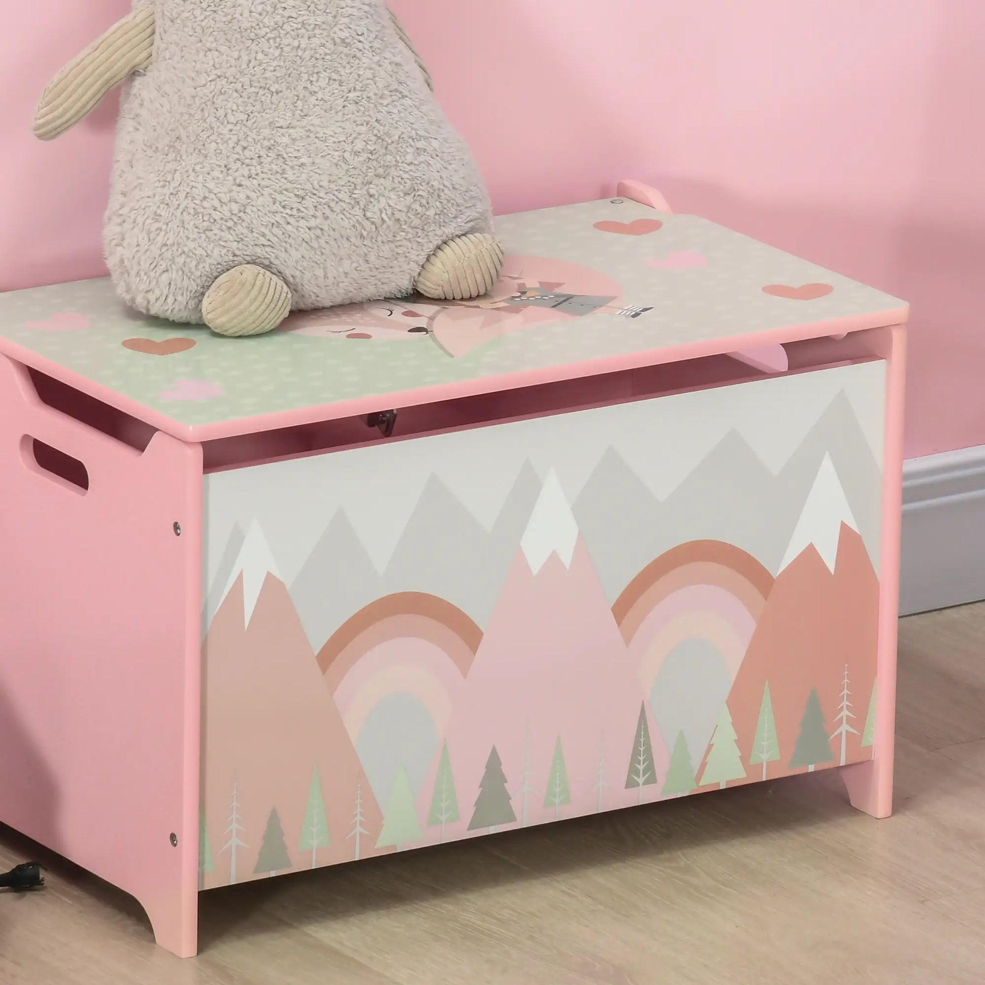 Toy Box with Lid, Storage Organizer, Safety Hinge, Pink Baby & Kids Storage at Gallery Canada