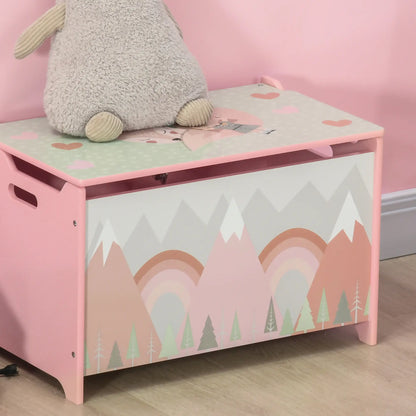 Toy Box with Lid, Storage Organizer, Safety Hinge, Pink Baby & Kids Storage at Gallery Canada