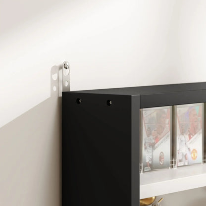 5-Tier Glass Display Cabinet, 2 Doors, 4 Adjustable Shelves, Black Display Bookshelves at Gallery Canada