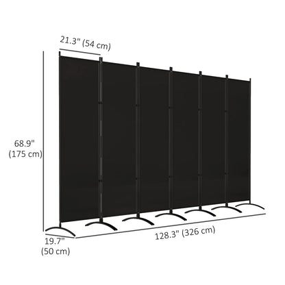 6 Panel Folding Room Divider, UV30+ Privacy Screen, Black Side Awnings at Gallery Canada