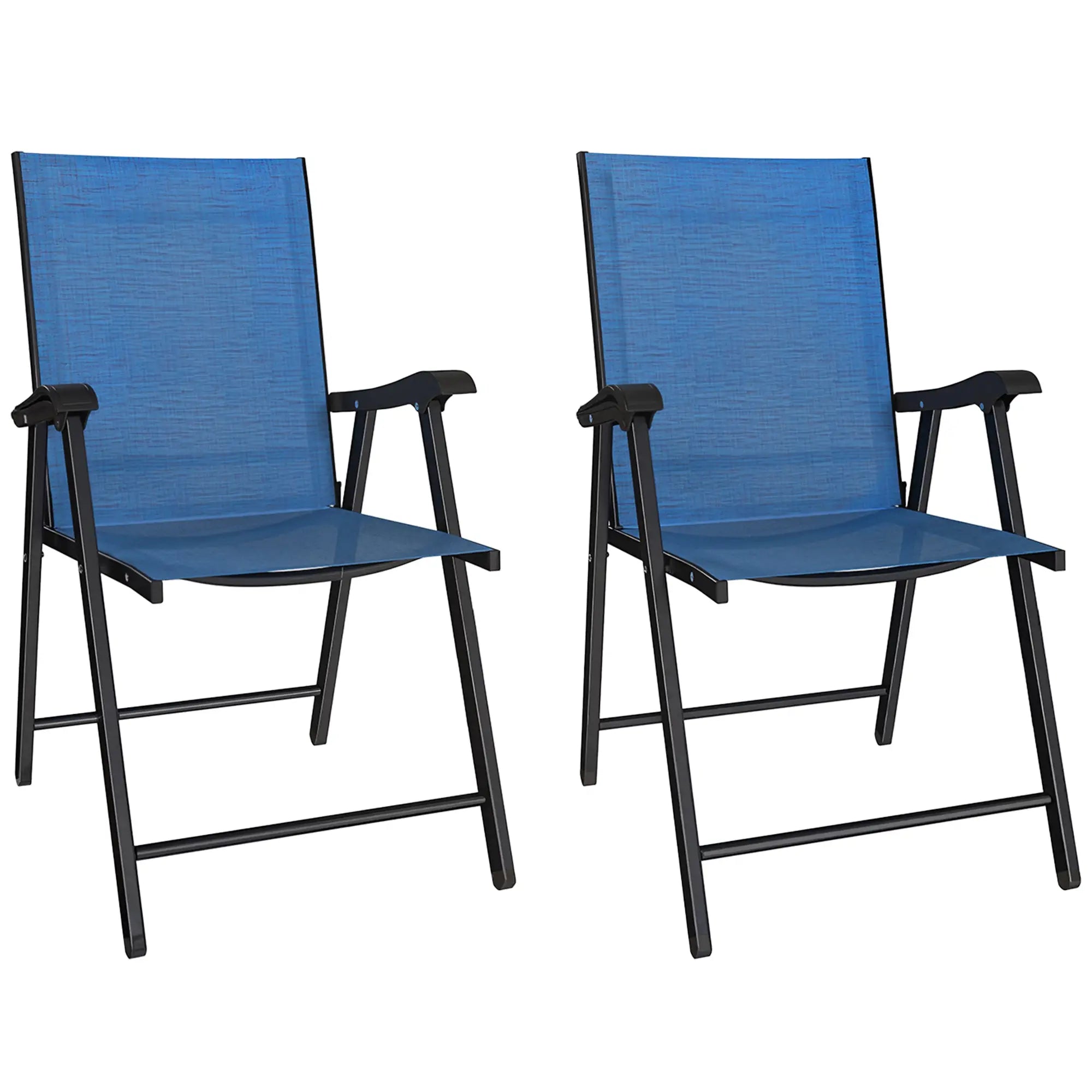 Folding Patio Chairs Set Of 2, High Back Outdoor Dining Chairs, Blue Patio Chairs at Gallery Canada