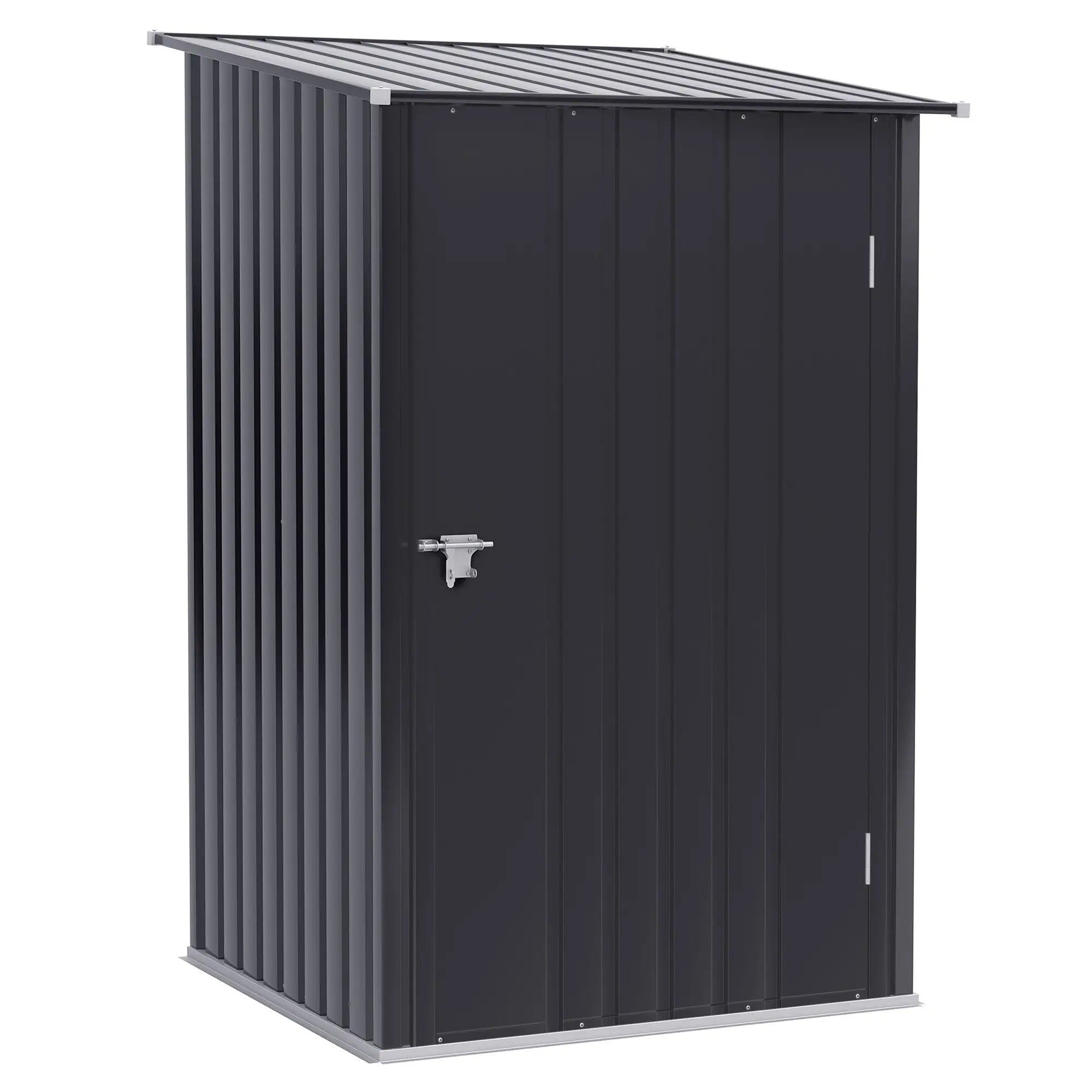 3.3' x 3.4' Lean-To Storage Shed, Galvanized Steel, Lockable Door, Dark Gray Sheds Dark Grey at Gallery Canada