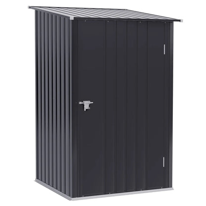 3.3' x 3.4' Lean-To Storage Shed, Galvanized Steel, Lockable Door, Dark Gray Sheds Dark Grey at Gallery Canada