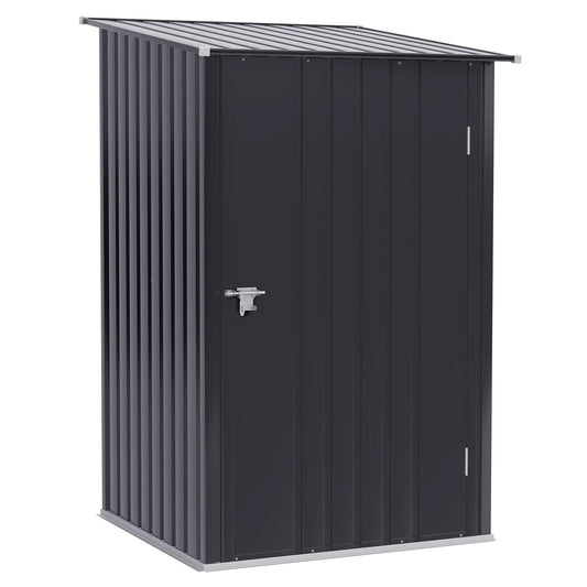3.3' x 3.4' Lean-To Storage Shed, Galvanized Steel, Lockable Door, Dark Gray Sheds Dark Grey at Gallery Canada