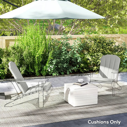 Ensemble de 2 coussins de chaise de patio, dossier haut, mousse haute densité, gris clair