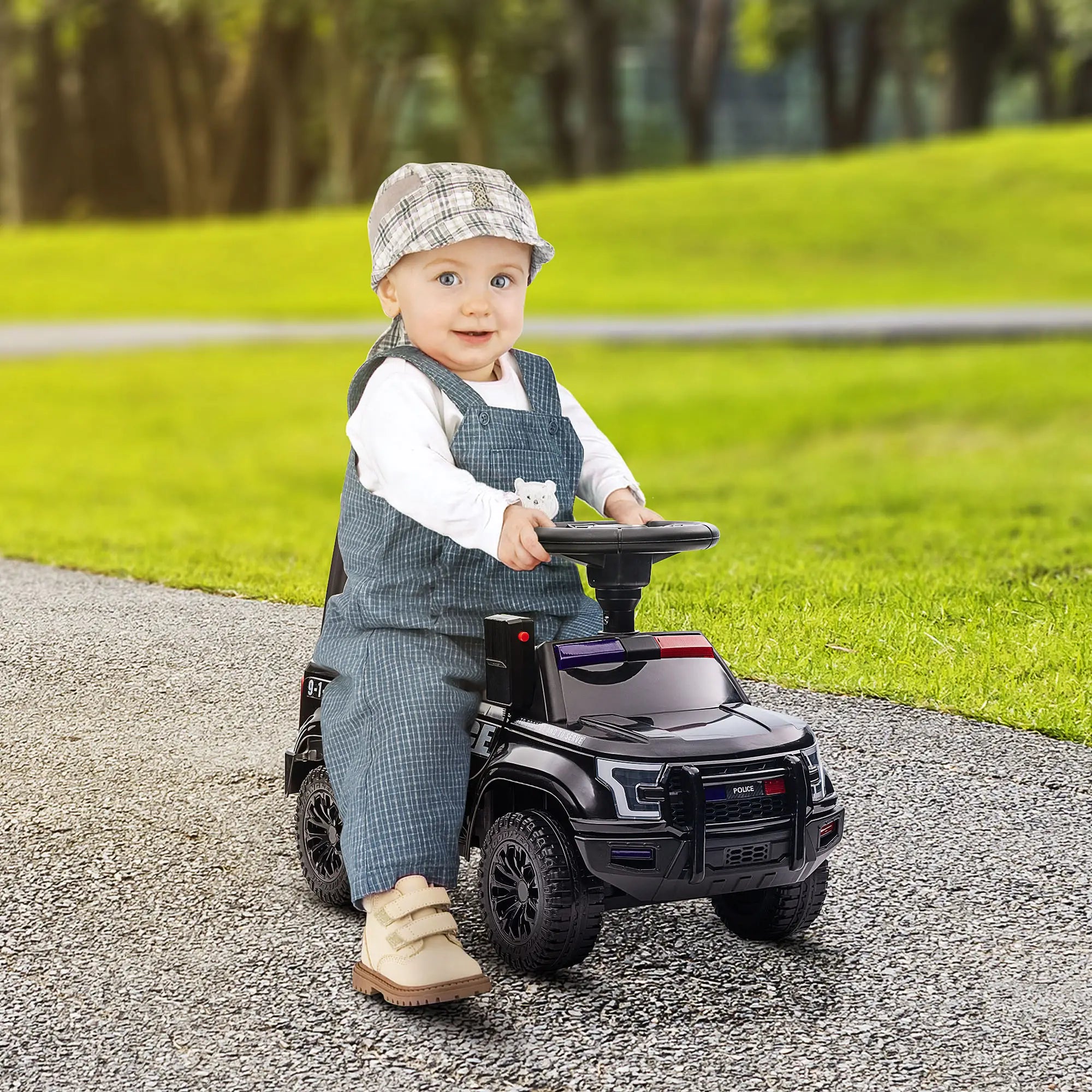 Kids Ride On Car, Hidden Under Seat Storage, Foot-to-Floor, Black Push Cars for Toddlers at Gallery Canada
