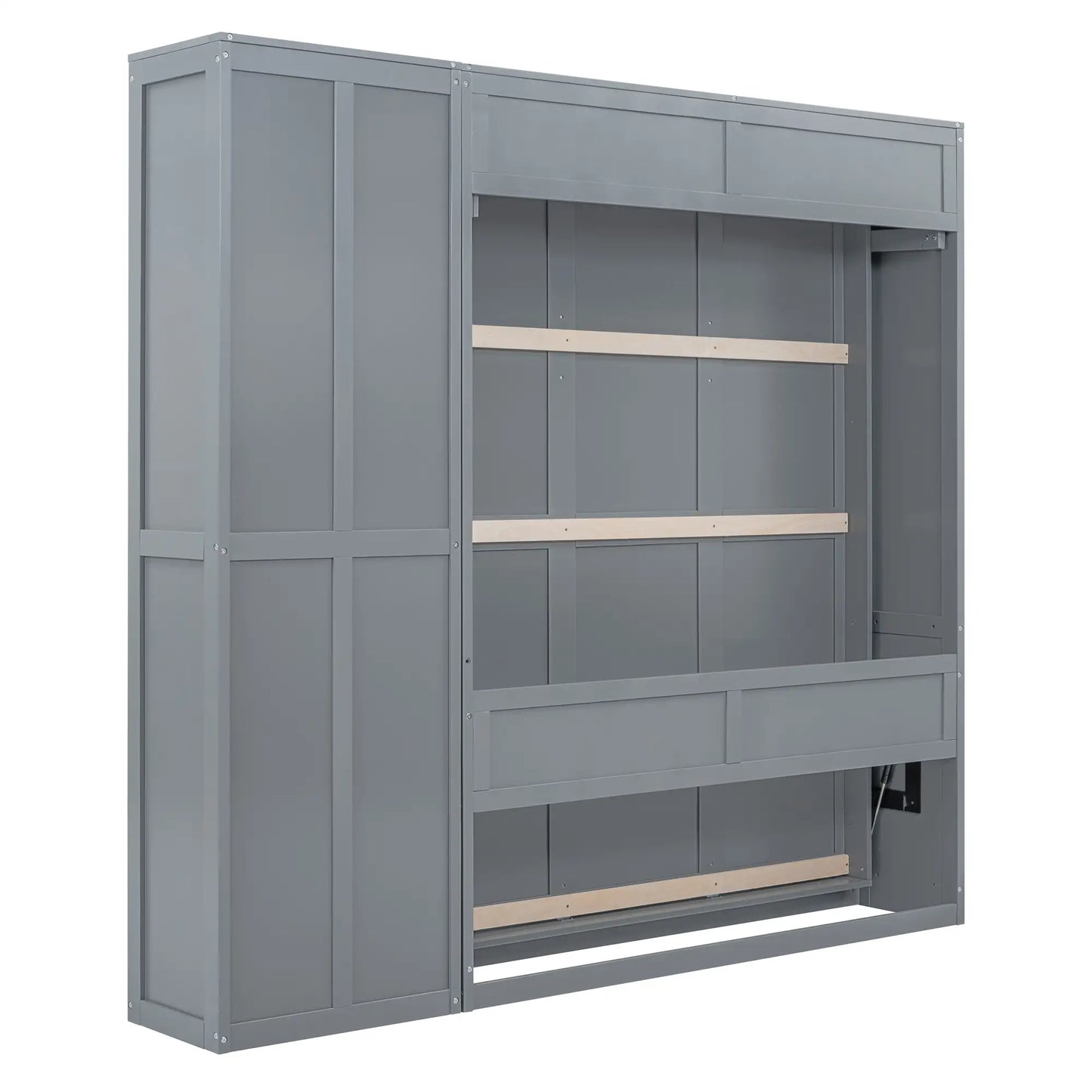 Murphy Bed with Storage, Dual Piston, Space-Saving, 94" L x 16" W x 88.5" H, Grey Bed Frames at Gallery Canada