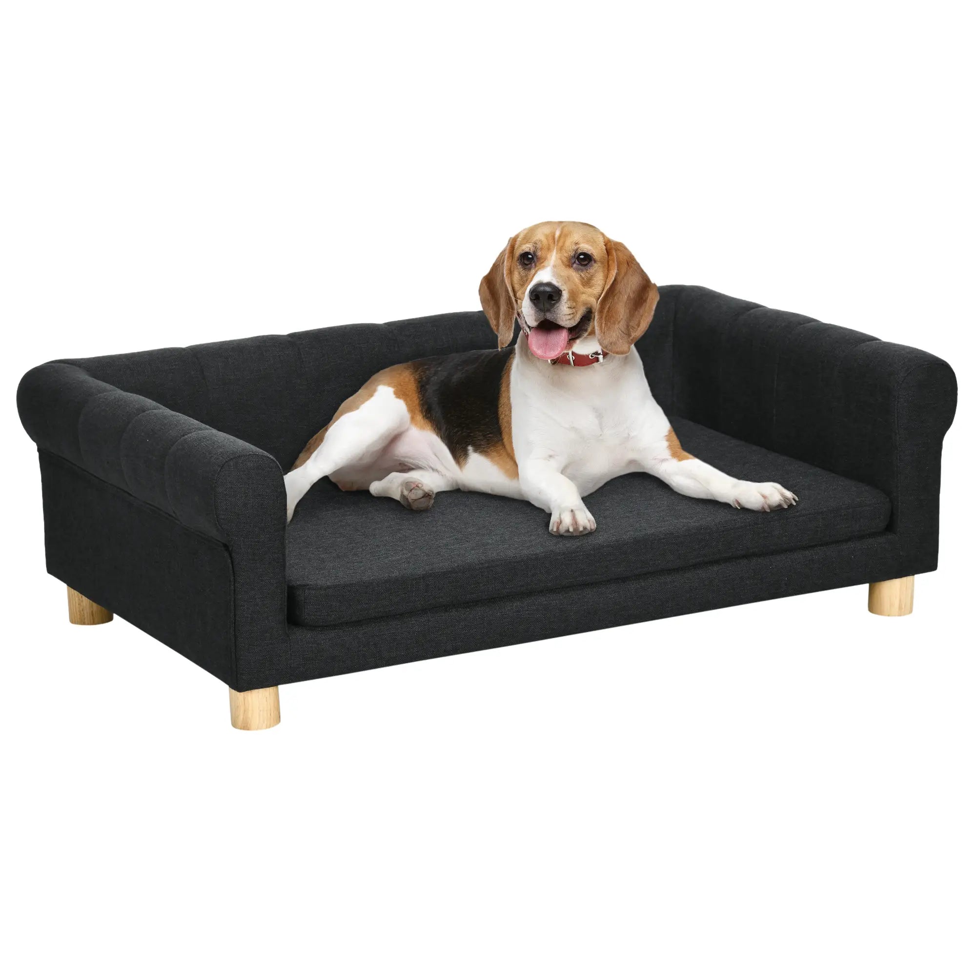 Modern Pet Sofa for Cat or Dog, Medium Large, Removable Cushion, Black Dog Sofas Black at Gallery Canada