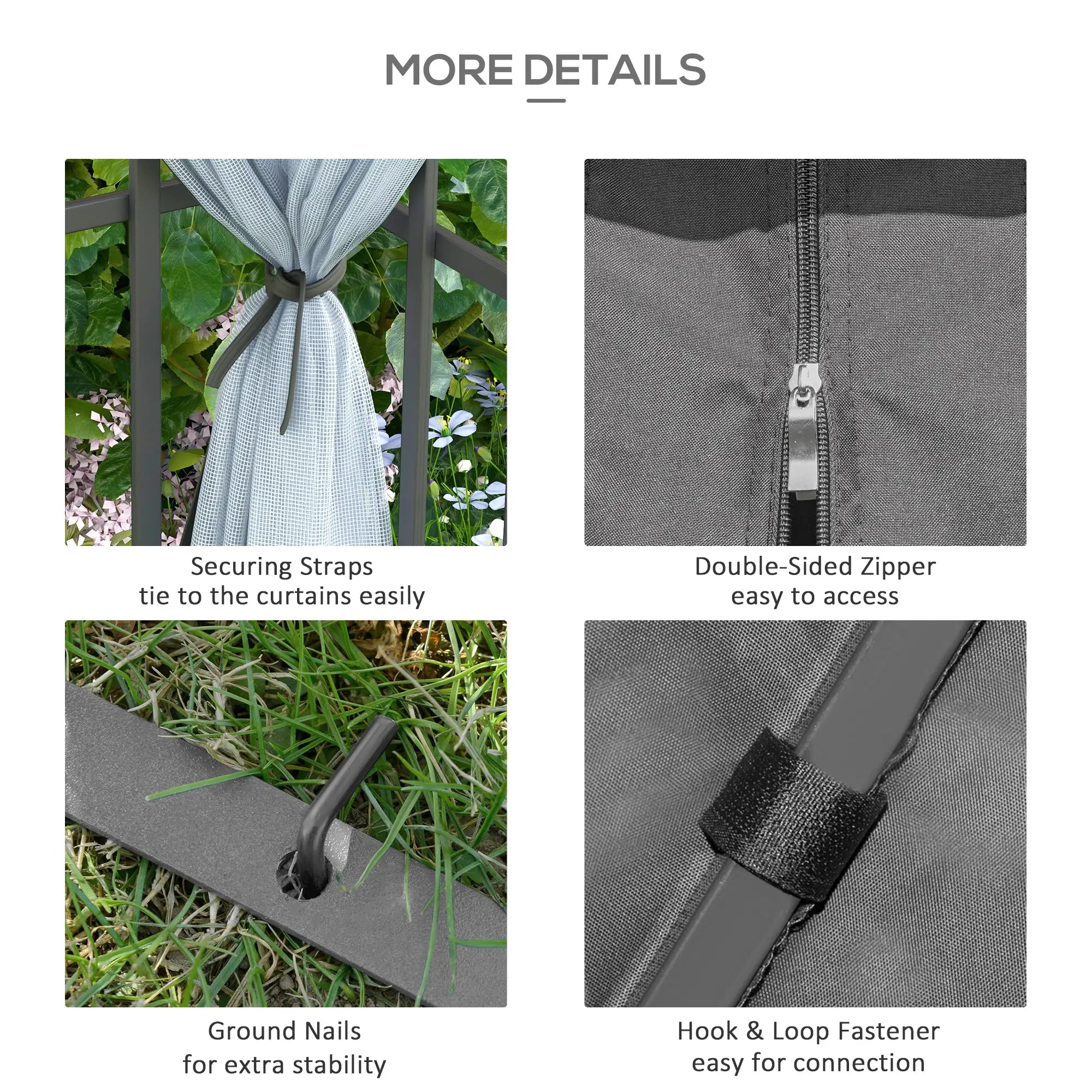 10'x10' Garden Gazebo, Portable Canopy, Mosquito Netting, Grey Gazebos at Gallery Canada