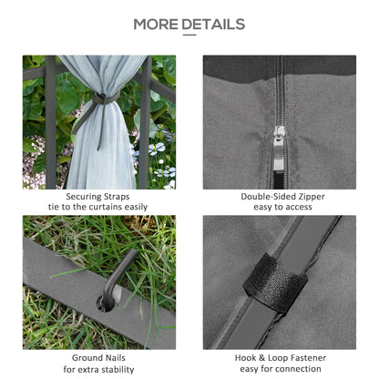 10'x10' Garden Gazebo, Portable Canopy, Mosquito Netting, Grey Gazebos at Gallery Canada