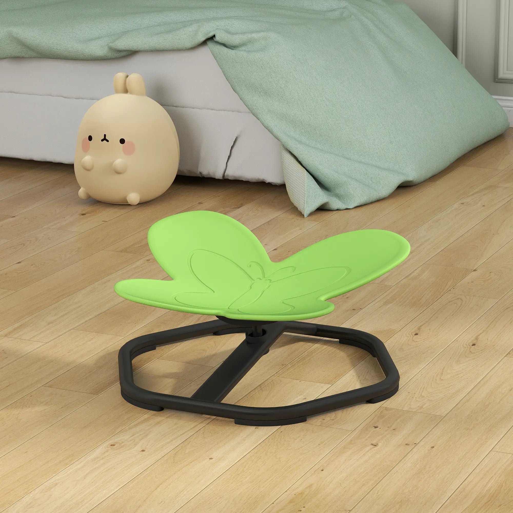 Butterfly Kids Swivel Chair, Non-Slip Spin Sensory, Green Kids Chairs & Seating at Gallery Canada
