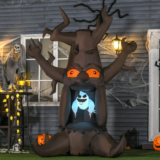 Inflatable Halloween Haunted Tree with Ghost, LED Lawn Decoration Halloween Decorations Brown at Gallery Canada