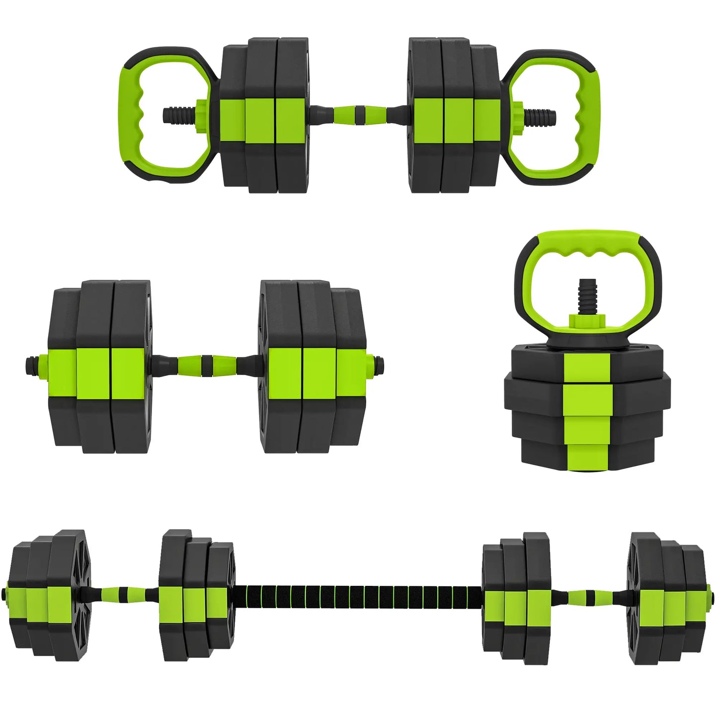 4-in-1 Adjustable Dumbbell Set, 55lbs, Green Dumbbells & Barbells at Gallery Canada