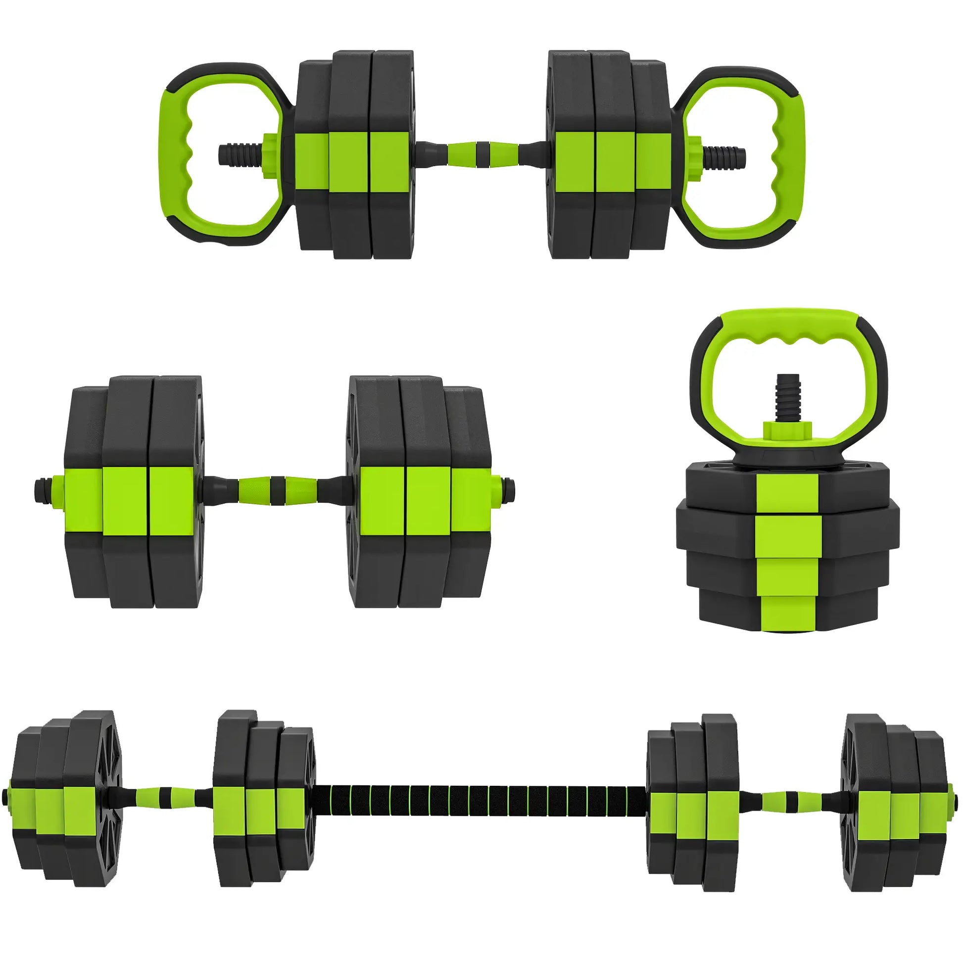 4-in-1 Adjustable Dumbbell Set, 55lbs, Green Dumbbells & Barbells at Gallery Canada