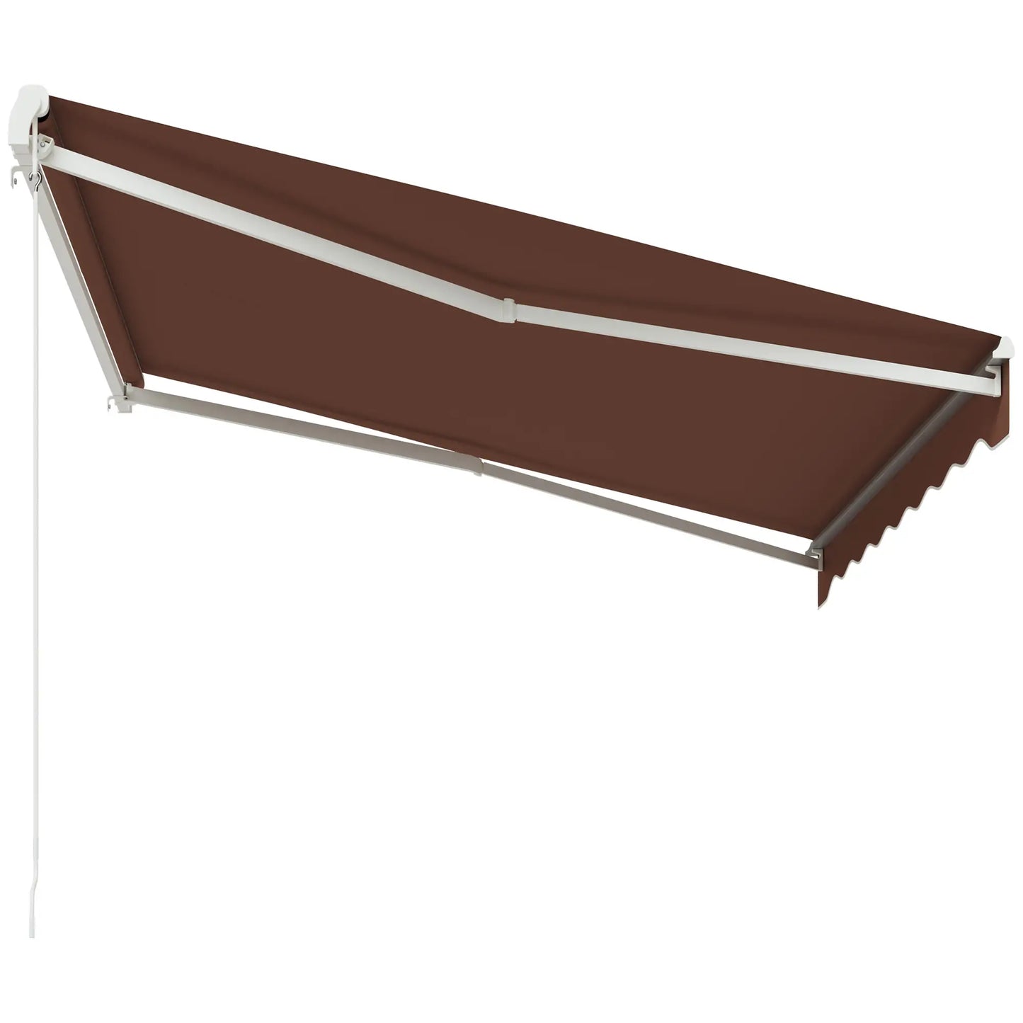 10' x 8' Electric Retractable Awning, Sun Shade Shelter with Remote, Manual Crank, Aluminum Frame Deck Awnings at Gallery Canada