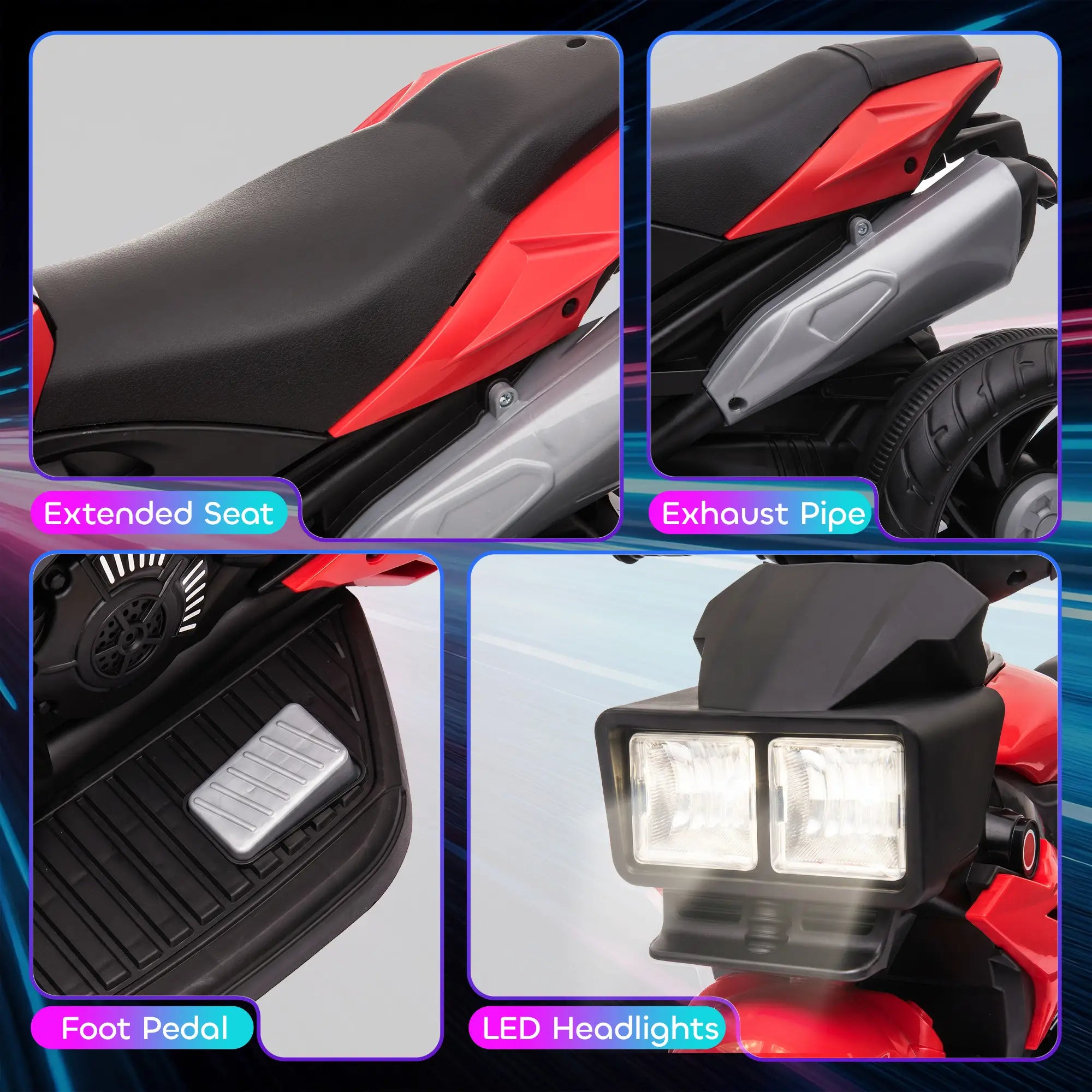 Kids Electric Motorcycle Ride-On Toy, 6V, Red Electric Motorcycles at Gallery Canada