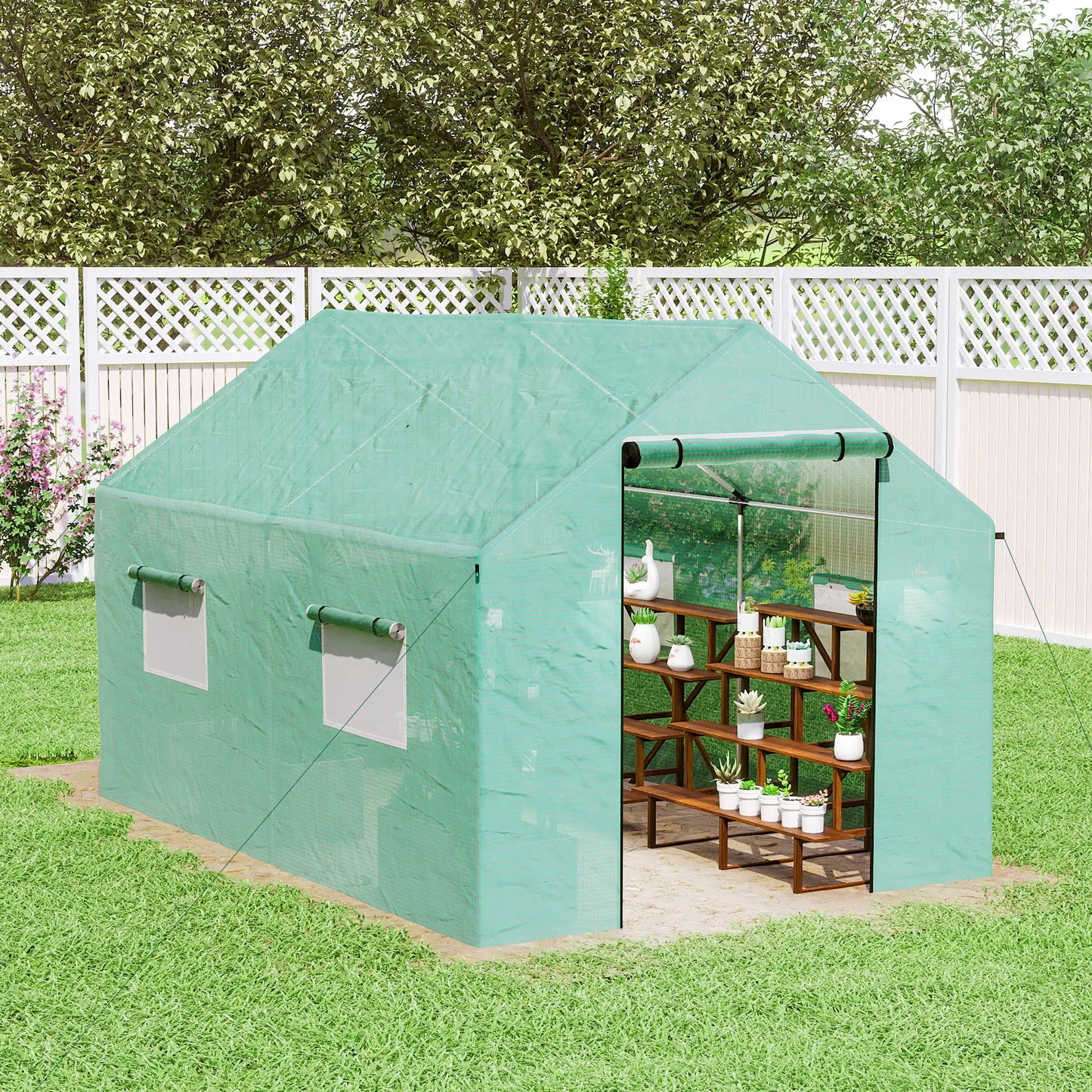 Walk-in Tunnel Greenhouse, UV-Resistant, 6.6' x 10' x 6.6', Green Tunnel Greenhouses at Gallery Canada