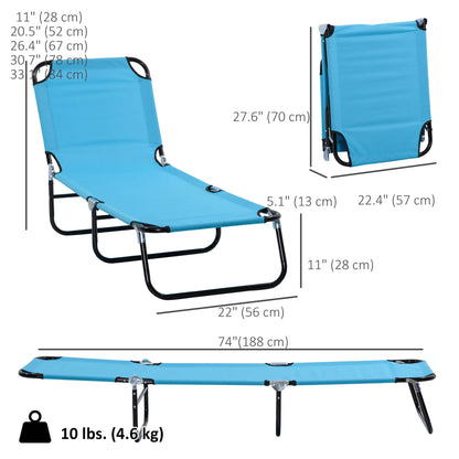 Outdoor Folding Lounge Chair, Reclining Mesh, Beach, Yard, Patio, Sky Blue Lounger Chairs at Gallery Canada