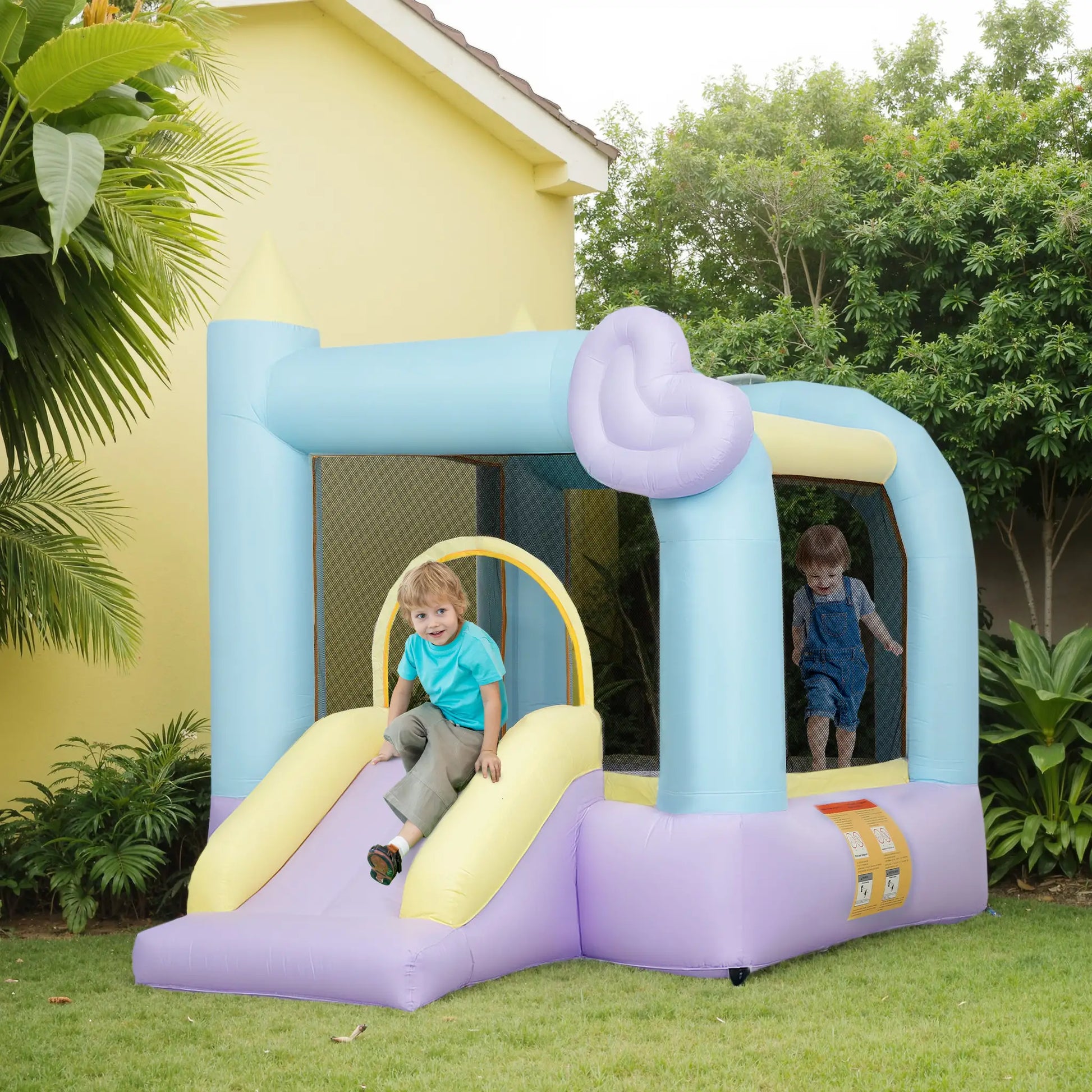 Inflatable Bounce House with Blower, Slide, 98" x 65" x 79", Kids Ages 3-8 Inflatables at Gallery Canada
