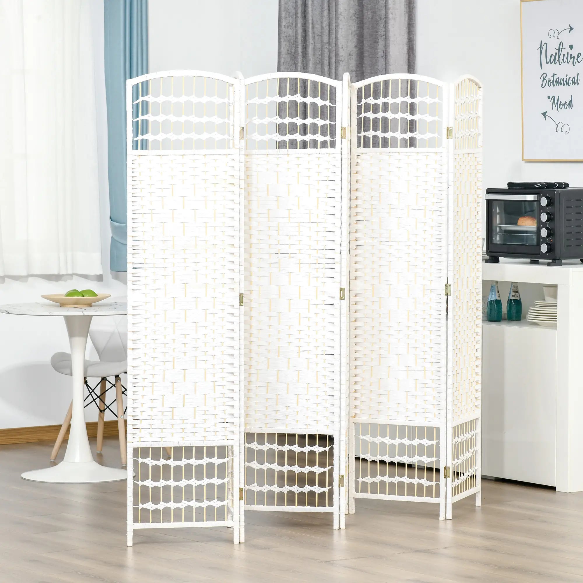 6 Panel Room Divider, 5.6 ft Tall, Folding Privacy Screen, White Room Dividers at Gallery Canada