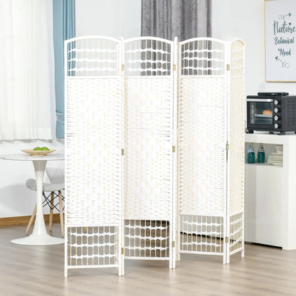 6 Panel Room Divider, 5.6 ft Tall, Folding Privacy Screen, White Room Dividers at Gallery Canada