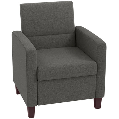 Modern Fabric Accent Chair, Seat Cushion, Non-Slip Pads, Dark Grey Accent Chairs at Gallery Canada