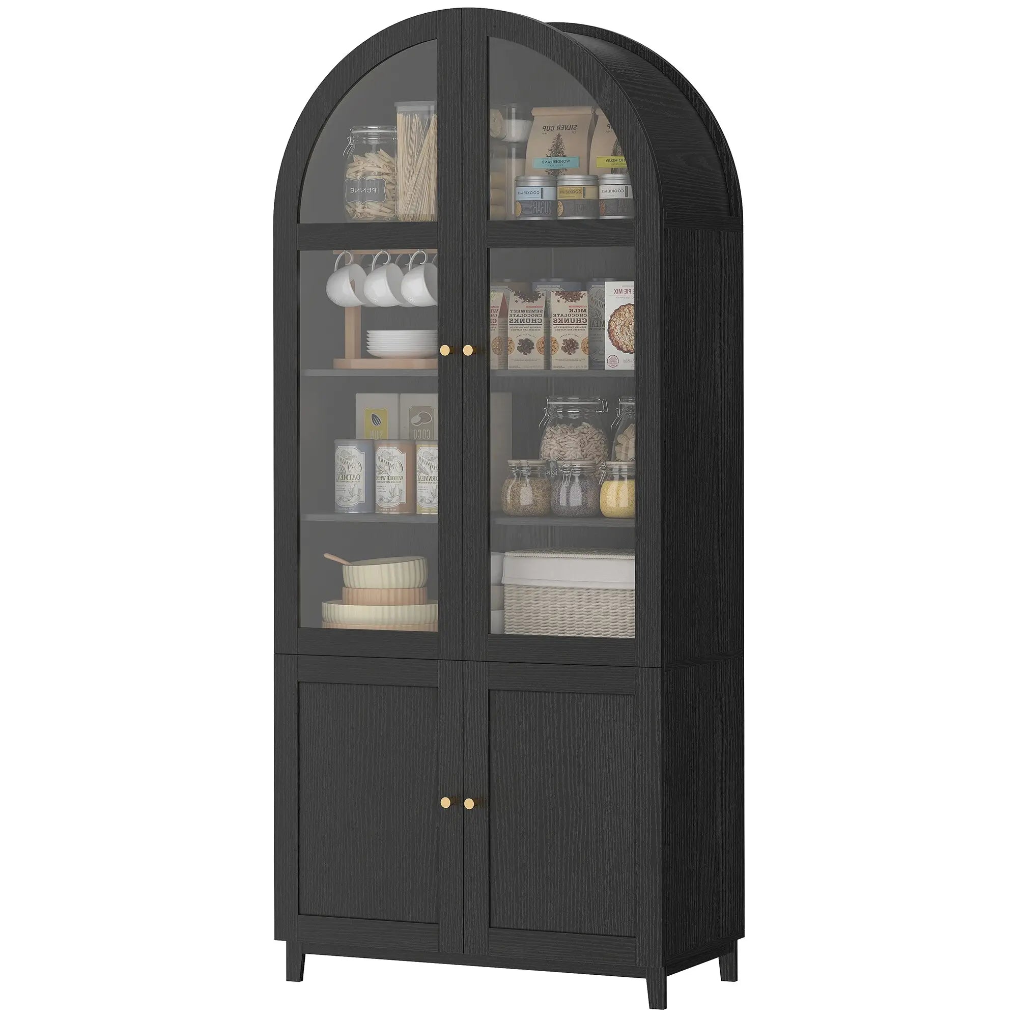 Arched Kitchen Pantry Cabinet, 71