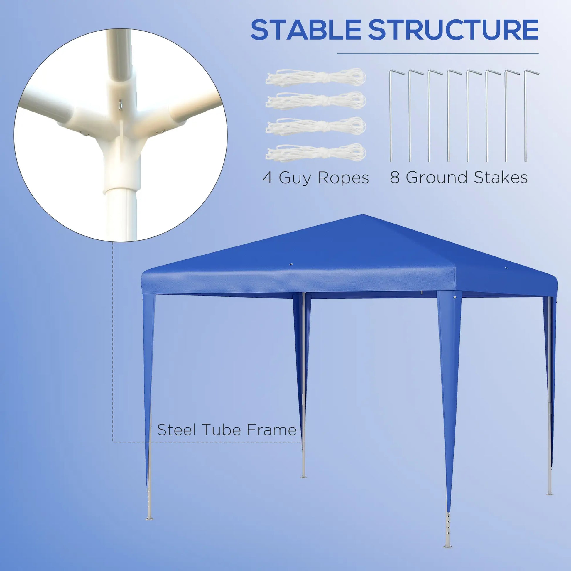 9' x 9' Portable Canopy Tent, Outdoor Gazebo, Dressed Legs, Blue Canopy Tents at Gallery Canada