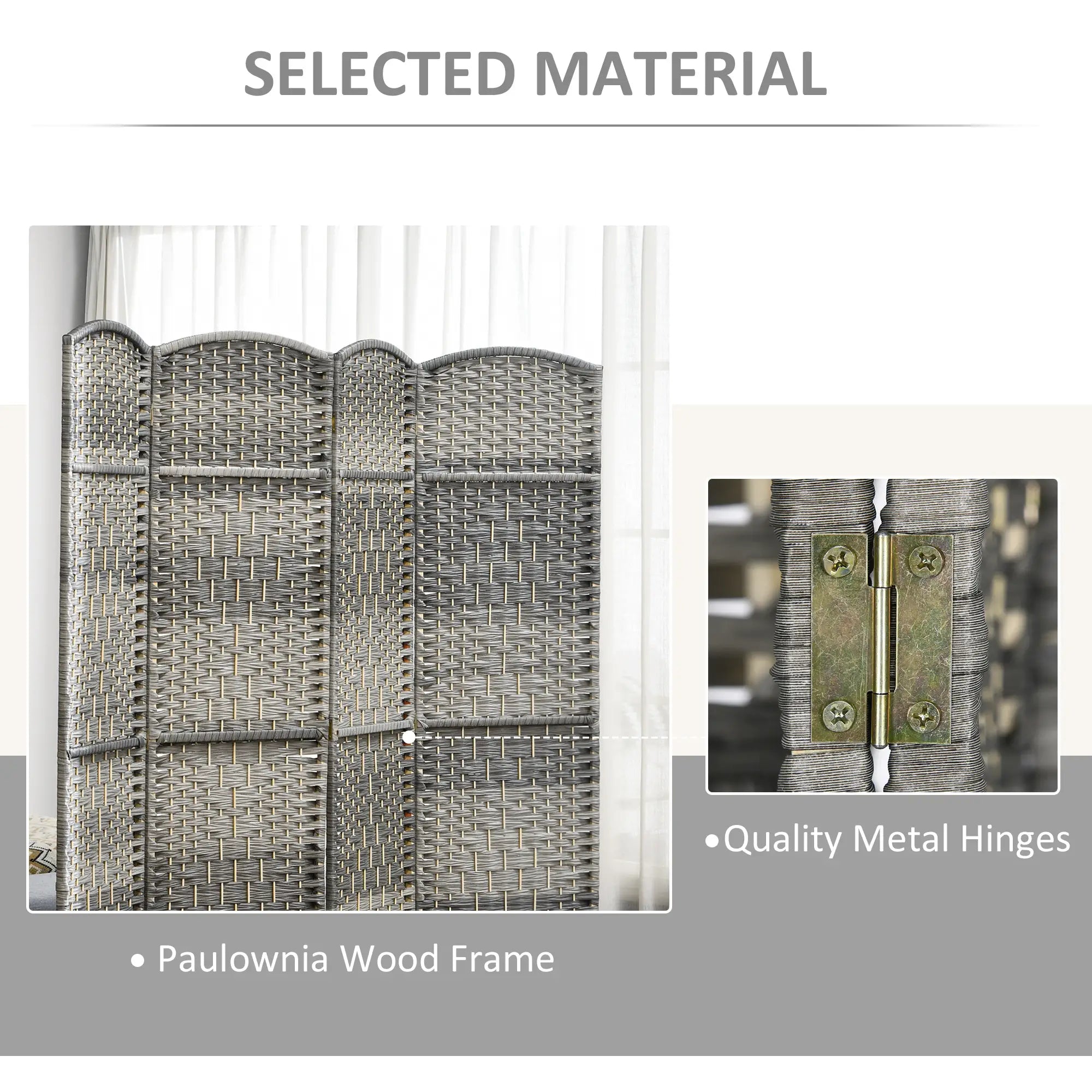 6 Ft Tall Folding Room Divider, 3 Panel Portable Privacy Screen, Mixed Grey Room Dividers at Gallery Canada