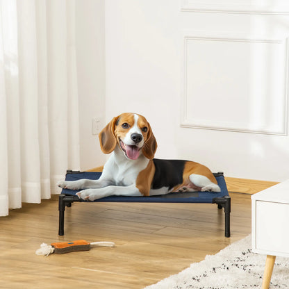 Elevated Dog Bed, Raised Cot, M Size, 30" x 24" x 7", Blue Elevated Dog Beds at Gallery Canada