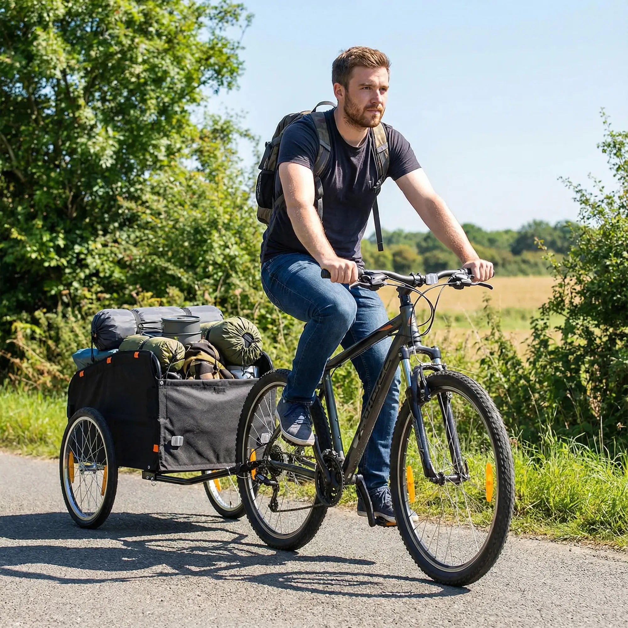 Bike Trailer, Cargo Trailer with 45 Gal Storage Box, 20