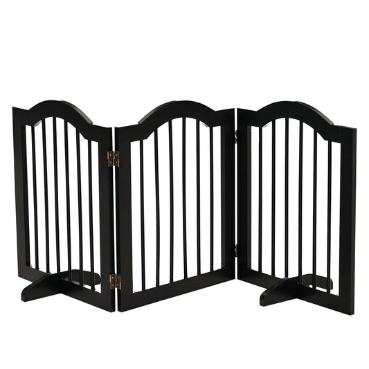 Barrière pour chien pliable 24", 3 panneaux, barrière pour animaux autoportante, noir
